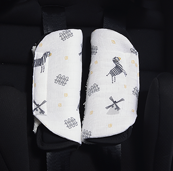 SafeMom 2'li Müslin Çocuk Kemer Pedi - Zebra